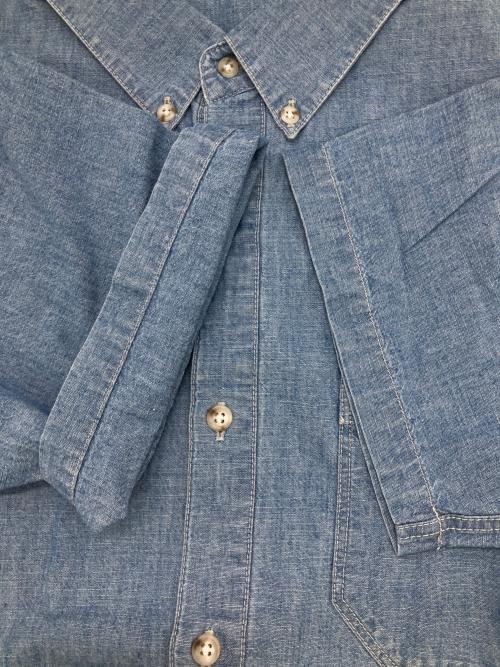 PAPAS（パパス）PAPAS (パパス) モンサンミッシェルダンガリーS/Sシャツ インディゴ サイズ:Mの古着・服飾アイテム