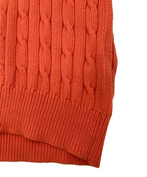 RALPH LAUREN（ラルフローレン）RALPH LAUREN (ラルフローレン) Vネックケーブルニット オレンジ サイズ:Mの古着・服飾アイテム
