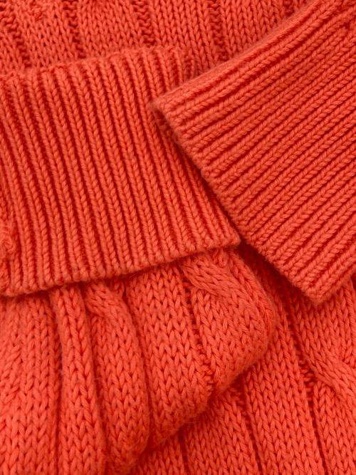 RALPH LAUREN（ラルフローレン）RALPH LAUREN (ラルフローレン) Vネックケーブルニット オレンジ サイズ:Mの古着・服飾アイテム