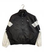 PUMAプーマ）の古着「レトロ カラーブロック オーバーサイズド ジャケット」｜ブラック