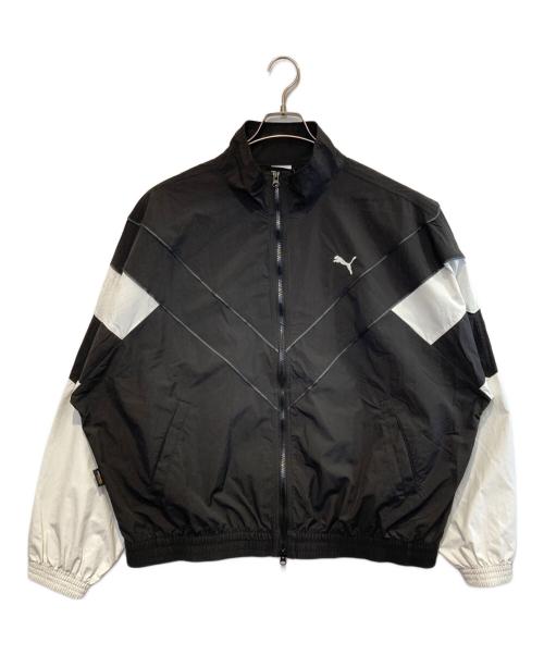 PUMA（プーマ）PUMA (プーマ) レトロ カラーブロック オーバーサイズド ジャケット ブラック サイズ:XXLの古着・服飾アイテム