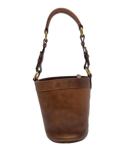 PRADA（プラダ）PRADA (プラダ) バケットレザーワンショルダーバッグ ブラウンの古着・服飾アイテム