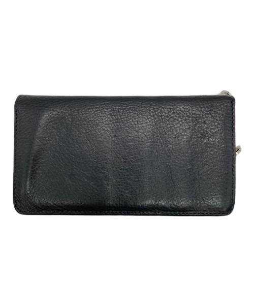 CALEE（キャリー）CALEE (キャリー) STUDS LEATHER FLAP LONG WALLET ブラックの古着・服飾アイテム