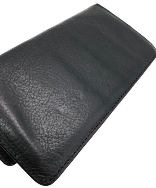 CALEE（キャリー）CALEE (キャリー) STUDS LEATHER FLAP LONG WALLET ブラックの古着・服飾アイテム