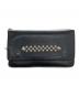 CALEE（キャリー）の古着「STUDS LEATHER FLAP LONG WALLET」｜ブラック