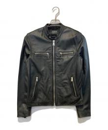 REPLAY（リプレイ）の古着「シングルライダースジャケット」｜ブラック