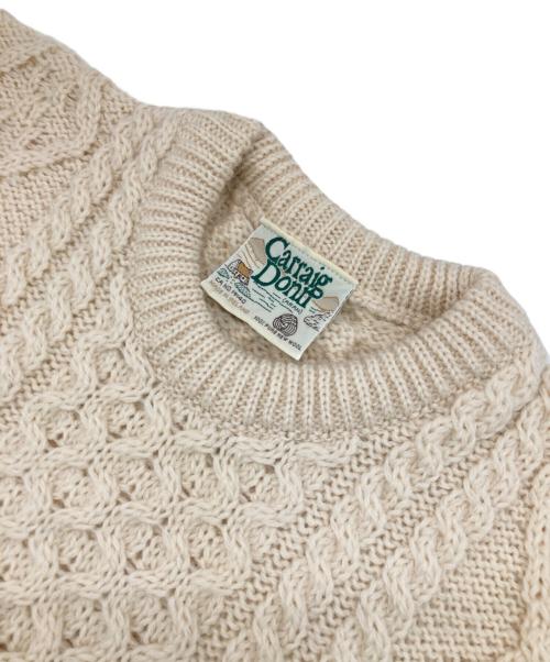 Carraig Donn（キャレイグ ドン）Carraig Donn (キャレイグ ドン) ［古着］ウールケーブルニット アイボリー サイズ:不明の古着・服飾アイテム