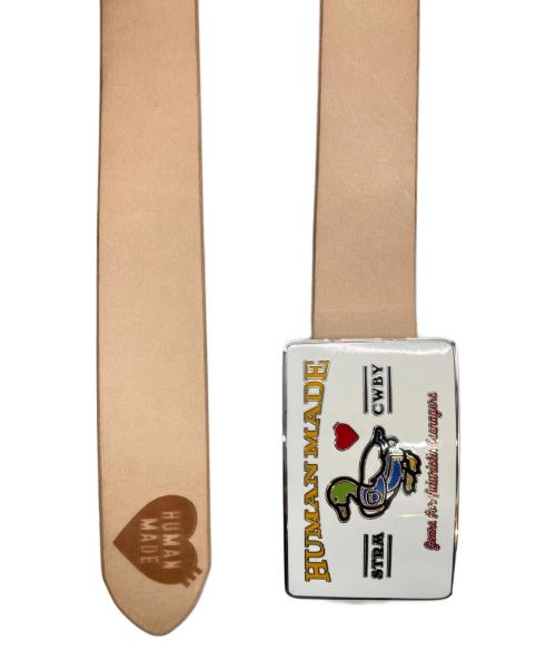 HUMAN MADE（ヒューマンメイド）HUMAN MADE (ヒューマンメイド) SOUVENIR LEATHER BELT ベージュの古着・服飾アイテム