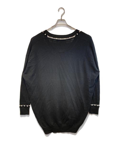 GIVENCHY（ジバンシィ）GIVENCHY (ジバンシィ) パールデザインシルク混ニット ブラック サイズ:Sの古着・服飾アイテム