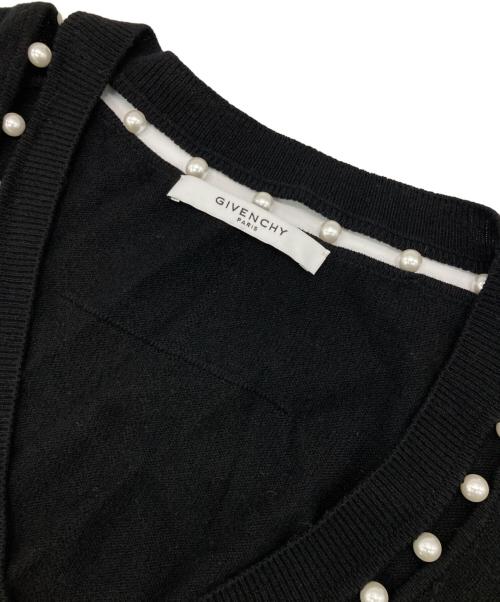 GIVENCHY（ジバンシィ）GIVENCHY (ジバンシィ) パールデザインシルク混ニット ブラック サイズ:Sの古着・服飾アイテム