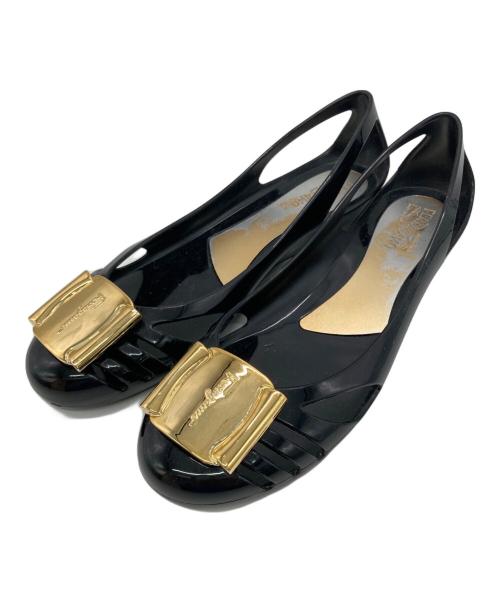 Salvatore Ferragamo（サルヴァトーレ フェラガモ）Salvatore Ferragamo (サルヴァトーレ フェラガモ) ラバーパンプス ブラック サイズ:6の古着・服飾アイテム