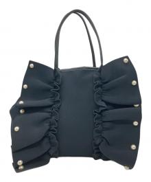 Rapture（ラプチャー）の古着「パールフリルトートバッグ」｜ネイビー