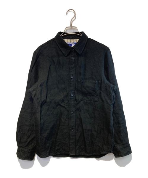 JUNYA WATANABE CdG MAN（ジュンヤ ワタナベ コム デ ギャルソン マン）JUNYA WATANABE CdG MAN (ジュンヤ ワタナベ コム デ ギャルソン マン) ウール麻ツイル縮絨シャツ ブラック サイズ:Ｓの古着・服飾アイテム