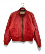POTLATCHポトラッチ）の古着「［古着］パディングレザーレーシングジャケット」｜レッド