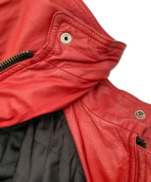 POTLATCH（ポトラッチ）POTLATCH (ポトラッチ) ［古着］パディングレザーレーシングジャケット レッド サイズ:Lの古着・服飾アイテム