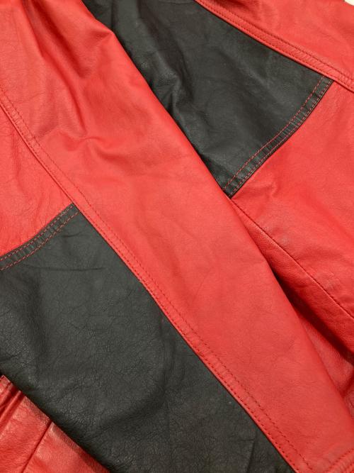 POTLATCH（ポトラッチ）POTLATCH (ポトラッチ) ［古着］パディングレザーレーシングジャケット レッド サイズ:Lの古着・服飾アイテム