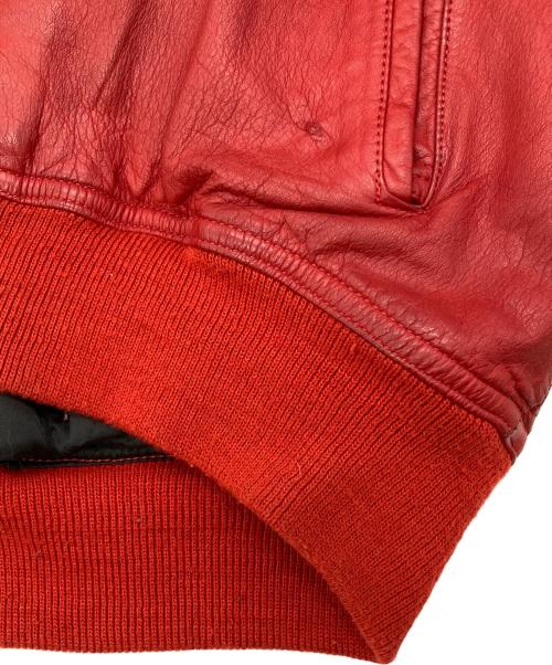 POTLATCH（ポトラッチ）POTLATCH (ポトラッチ) ［古着］パディングレザーレーシングジャケット レッド サイズ:Lの古着・服飾アイテム