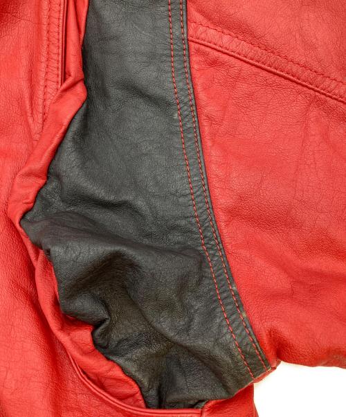 POTLATCH（ポトラッチ）POTLATCH (ポトラッチ) ［古着］パディングレザーレーシングジャケット レッド サイズ:Lの古着・服飾アイテム