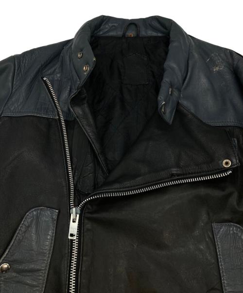 古着ジャケット（フルギジャケット）古着ジャケット (フルギジャケット) ［古着］ライダースジャケット ブラック×ネイビー サイズ:56の古着・服飾アイテム