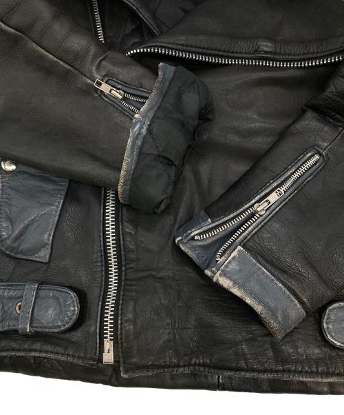 古着ジャケット（フルギジャケット）古着ジャケット (フルギジャケット) ［古着］ライダースジャケット ブラック×ネイビー サイズ:56の古着・服飾アイテム