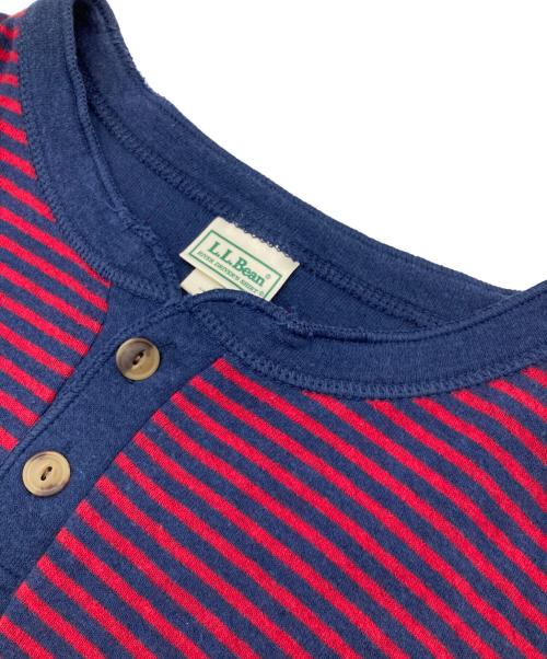L.L.Bean（エルエルビーン マウンテンパーカー）L.L.Bean (エルエルビーン) ［古着］ダブルフェイスヘンリーネックカットソー レッド×ネイビー サイズ:Lの古着・服飾アイテム