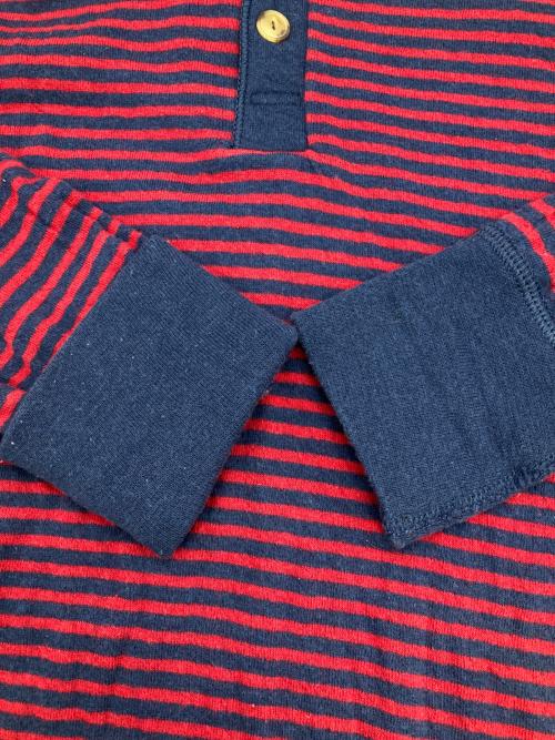 L.L.Bean（エルエルビーン マウンテンパーカー）L.L.Bean (エルエルビーン) ［古着］ダブルフェイスヘンリーネックカットソー レッド×ネイビー サイズ:Lの古着・服飾アイテム