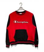 Championチャンピオン）の古着「［古着］バイカラースウェット」｜レッド×ブラック