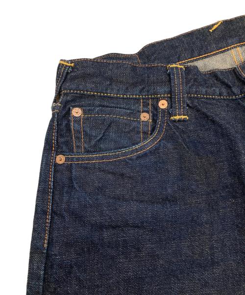 EVISU（エヴィス）EVISU (エヴィス) 大黒ビッグカモメペイントデニムパンツ インディゴ×イエロー サイズ:W36×L35の古着・服飾アイテム
