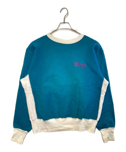 Champion REVERSE WEAVE（チャンピオン リバース ウィーブ）Champion REVERSE WEAVE (チャンピオン リバース ウィーブ) クルーネックスウェット ブルー×ホワイト サイズ:Ｌの古着・服飾アイテム