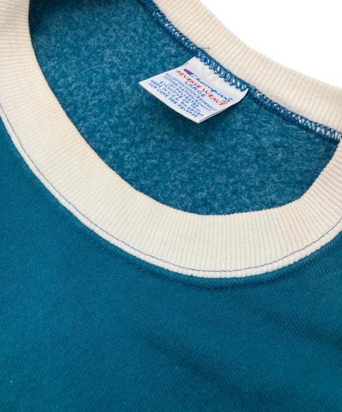 Champion REVERSE WEAVE（チャンピオン リバース ウィーブ）Champion REVERSE WEAVE (チャンピオン リバース ウィーブ) クルーネックスウェット ブルー×ホワイト サイズ:Ｌの古着・服飾アイテム