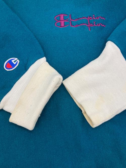 Champion REVERSE WEAVE（チャンピオン リバース ウィーブ）Champion REVERSE WEAVE (チャンピオン リバース ウィーブ) クルーネックスウェット ブルー×ホワイト サイズ:Ｌの古着・服飾アイテム