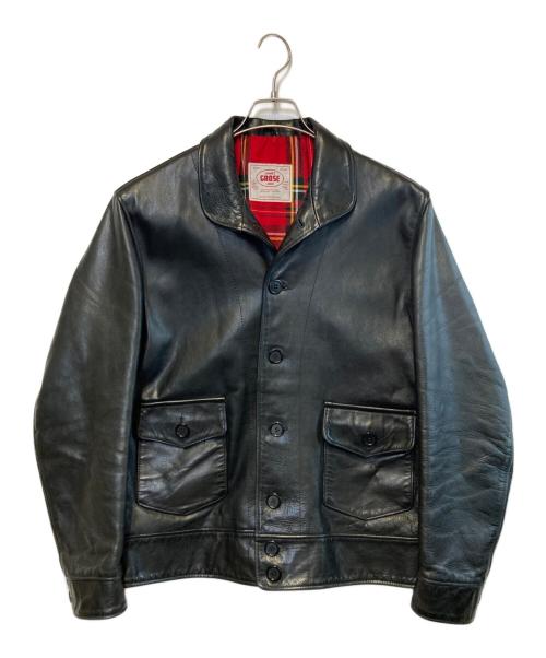 JAMES GROSE（ジェームスグロース）JAMES GROSE (ジェームスグロース) ホースレザージャケット ブラック サイズ:42の古着・服飾アイテム