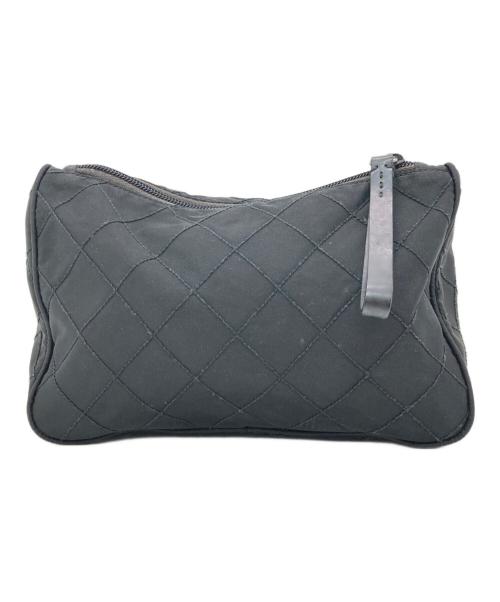 PRADA（プラダ）PRADA (プラダ) トライアングルロゴキルティングマルチポーチ ブラックの古着・服飾アイテム