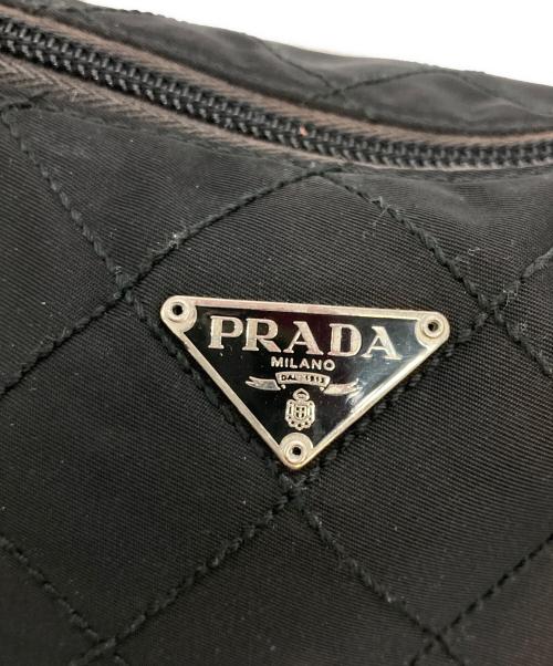 PRADA（プラダ）PRADA (プラダ) トライアングルロゴキルティングマルチポーチ ブラックの古着・服飾アイテム