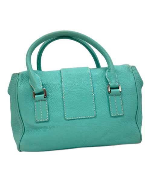 TIFFANY & Co.（ティファニー）TIFFANY & Co. (ティファニー) マンハッタンサッチェルレザーハンドバッグ ブルーの古着・服飾アイテム