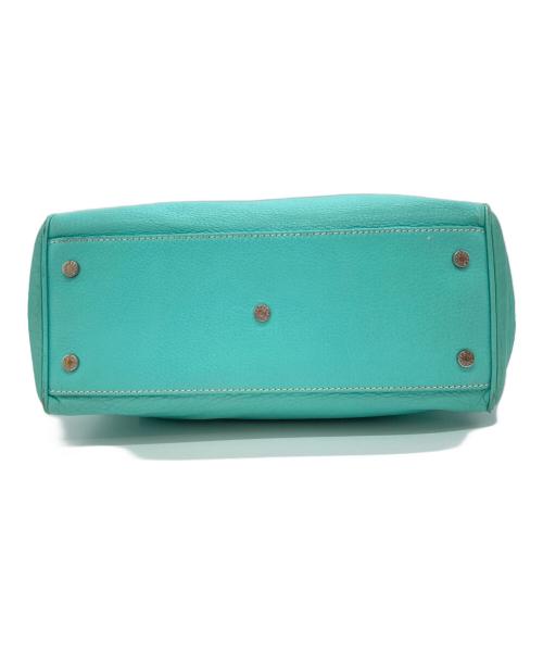 TIFFANY & Co.（ティファニー）TIFFANY & Co. (ティファニー) マンハッタンサッチェルレザーハンドバッグ ブルーの古着・服飾アイテム