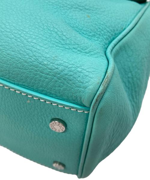 TIFFANY & Co.（ティファニー）TIFFANY & Co. (ティファニー) マンハッタンサッチェルレザーハンドバッグ ブルーの古着・服飾アイテム