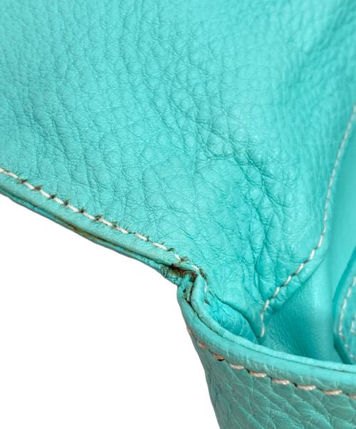 TIFFANY & Co.（ティファニー）TIFFANY & Co. (ティファニー) マンハッタンサッチェルレザーハンドバッグ ブルーの古着・服飾アイテム