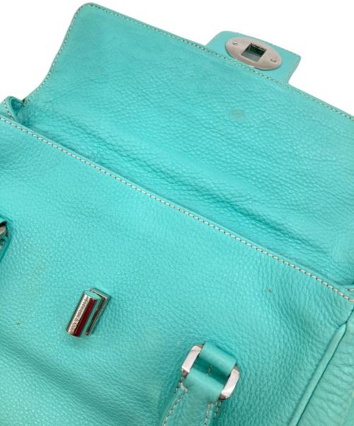 TIFFANY & Co.（ティファニー）TIFFANY & Co. (ティファニー) マンハッタンサッチェルレザーハンドバッグ ブルーの古着・服飾アイテム