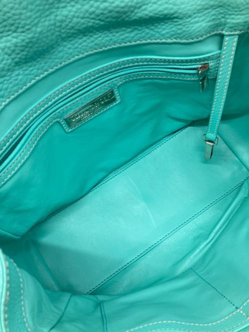 TIFFANY & Co.（ティファニー）TIFFANY & Co. (ティファニー) マンハッタンサッチェルレザーハンドバッグ ブルーの古着・服飾アイテム