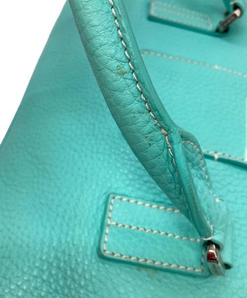 TIFFANY & Co.（ティファニー）TIFFANY & Co. (ティファニー) マンハッタンサッチェルレザーハンドバッグ ブルーの古着・服飾アイテム
