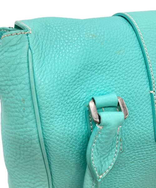 TIFFANY & Co.（ティファニー）TIFFANY & Co. (ティファニー) マンハッタンサッチェルレザーハンドバッグ ブルーの古着・服飾アイテム