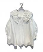 rosy monsterロージーモンスター）の古着「スタンディングフリルカラーブラウス」｜ホワイト