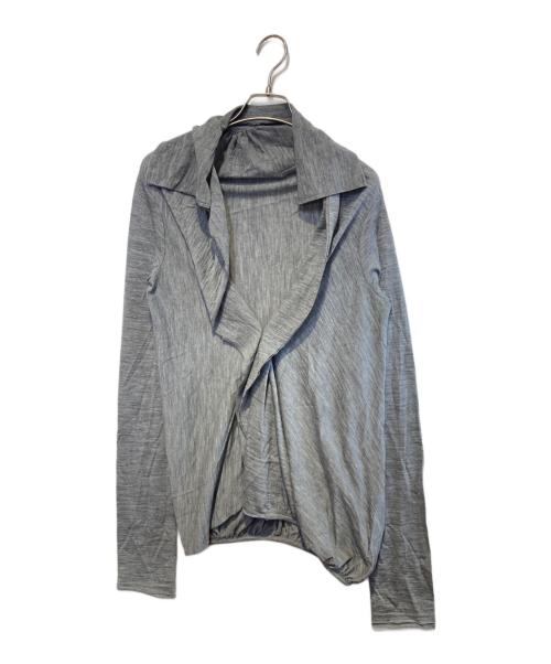 YOHJI YAMAMOTO（ヨウジヤマモト）YOHJI YAMAMOTO (ヨウジヤマモト) フリルカットソーカーディガン グレー サイズ:2の古着・服飾アイテム