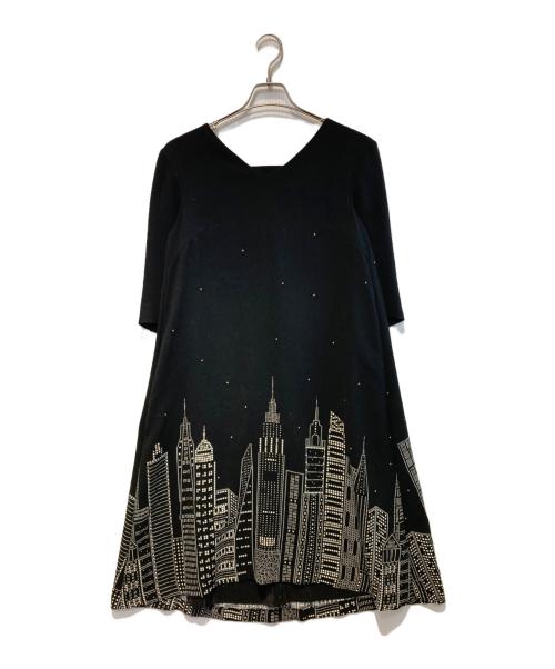GRACE CLASS（グレースクラス）GRACE CLASS (グレースクラス) ナイトシャイニープリントドレス ブラック サイズ:38の古着・服飾アイテム