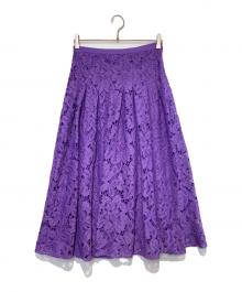 GRACE CLASS（グレースクラス）の古着「レースタックフレアスカート」｜パープル