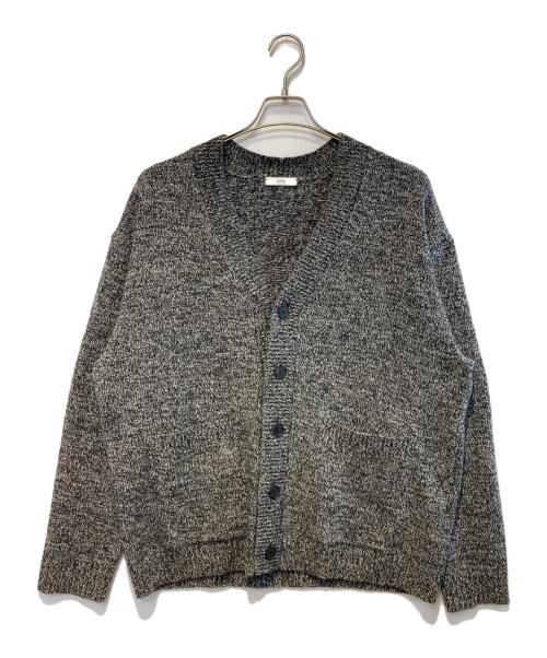 ATON（エイトン）ATON (エイトン) BABY WOOL MOULINEオーバーサイズカーディガン ブラック×ホワイト サイズ:04の古着・服飾アイテム