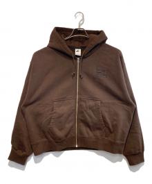 NIKE×stussy（ナイキ×ステューシー）の古着「Stone Washed Fleece Zip Hoodie」｜ブラウン