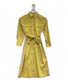 Diagram（ダイアグラム）の古着「シャツプリーツワンピース」｜イエロー