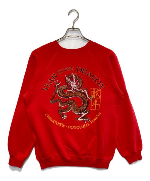 Hanes（ヘインズ）Hanes (ヘインズ) プリントスウェット レッド サイズ:Mの古着・服飾アイテム